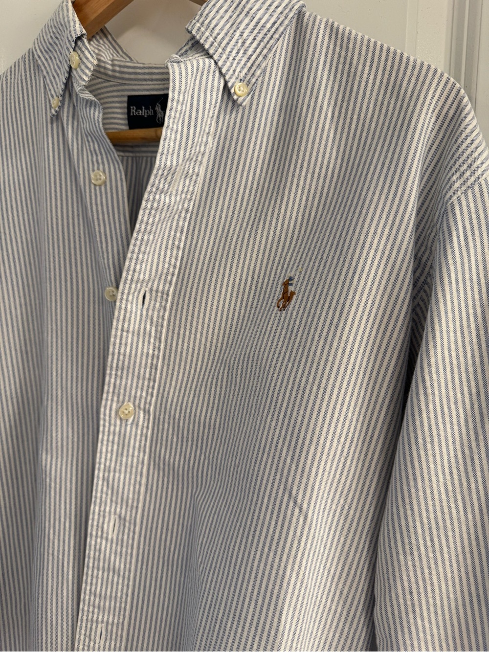 Ralph Lauren Blue Stripe Oxford Button-Down Shirt - Picture 2 of 6